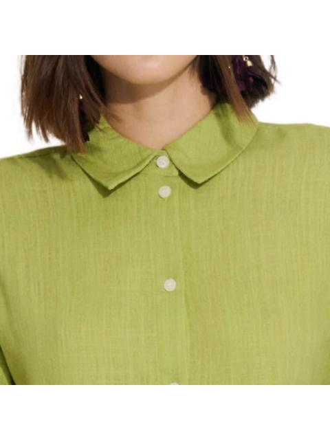 BLUSA DE LINO VERDE OLIVO HOLLY LAND