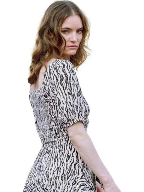 BLUSA ESTAMPADA BEIGE/HUESO HOLLY LAND