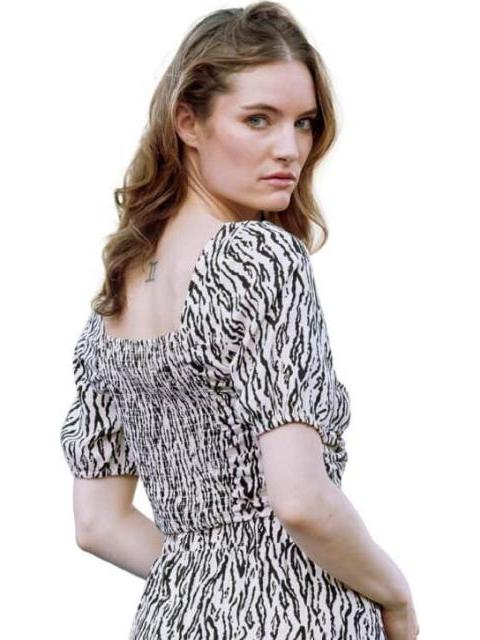 BLUSA ESTAMPADA BEIGE/HUESO HOLLY LAND
