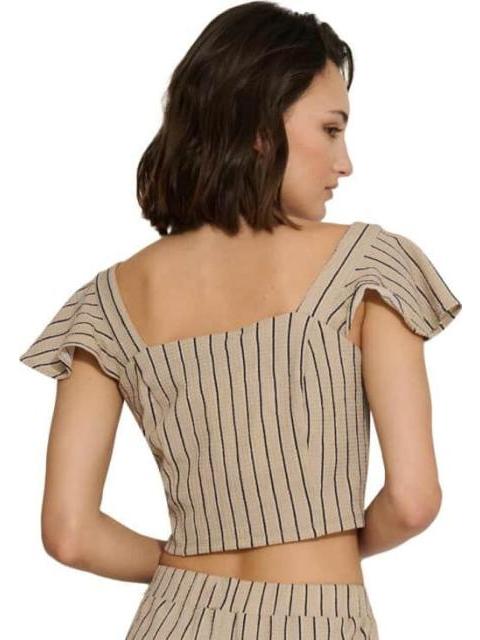 BLUSA RAYADA BEIGE HOLLY LAND