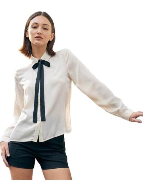 BLUSA SATINADA CORBATIN MARFIL HOLLY LAND