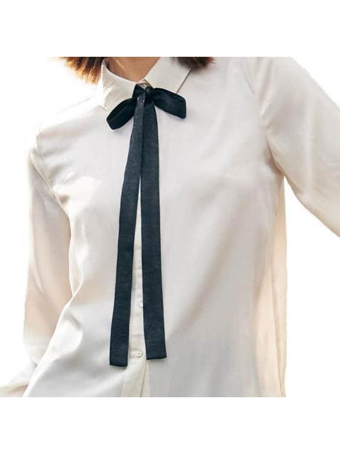 BLUSA SATINADA CORBATIN MARFIL HOLLY LAND