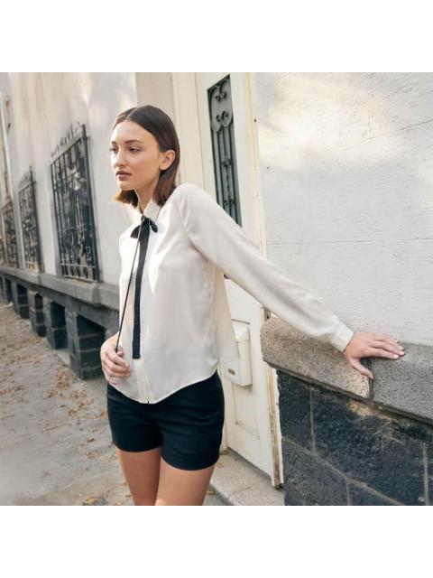 BLUSA SATINADA CORBATIN MARFIL HOLLY LAND