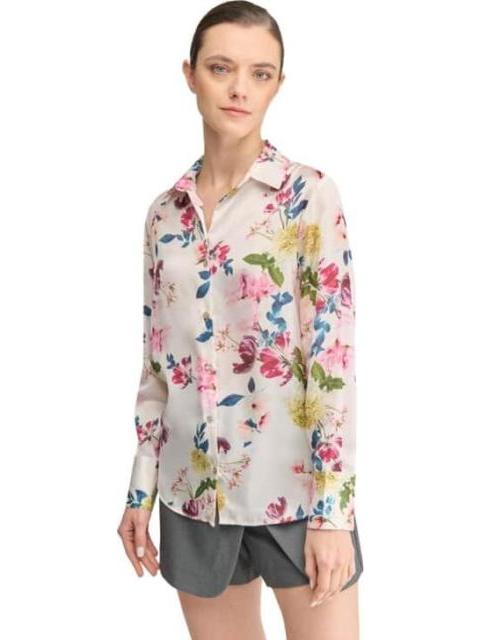 BLUSA SATINADA FLORES MARFIL HOLLY LAND