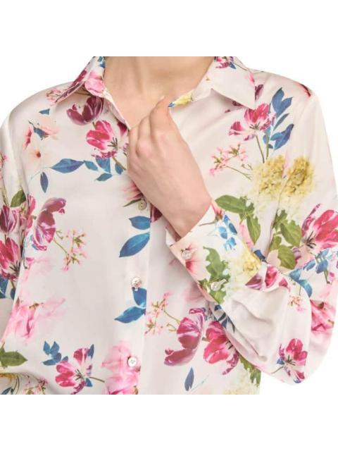 BLUSA SATINADA FLORES MARFIL HOLLY LAND