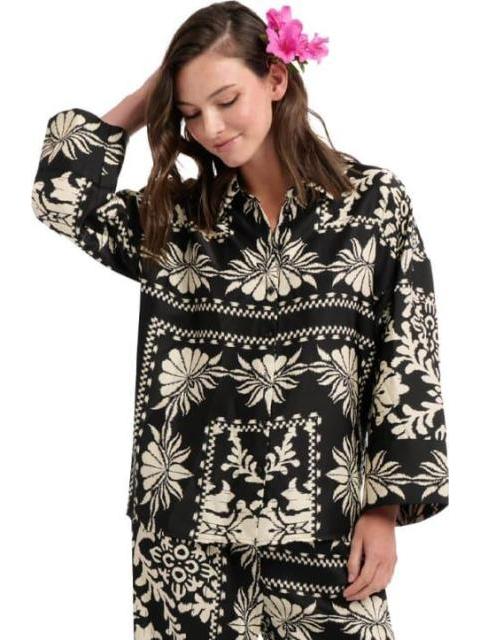 BLUSA SATINADA NEGRO HOLLY LAND