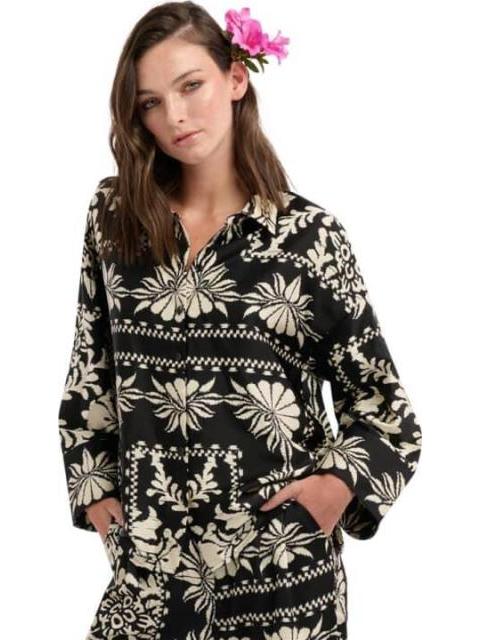 BLUSA SATINADA NEGRO HOLLY LAND