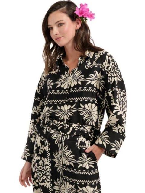 BLUSA SATINADA NEGRO HOLLY LAND