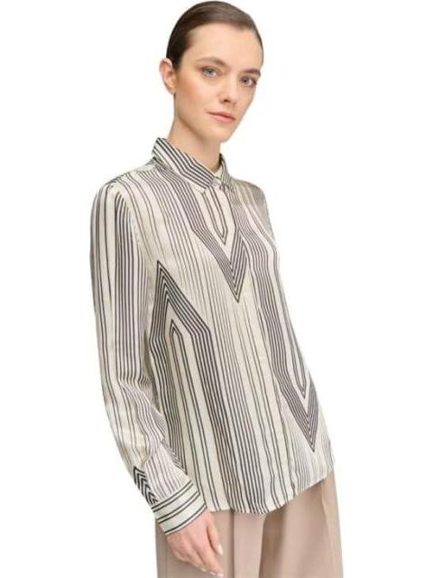 BLUSA SATINADA RAYAS BEIGE HOLLY LAND