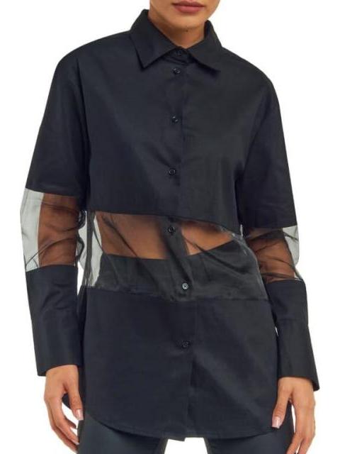 CAMISA CON TRANSPARENCIA NEGRO HOLLY LAND