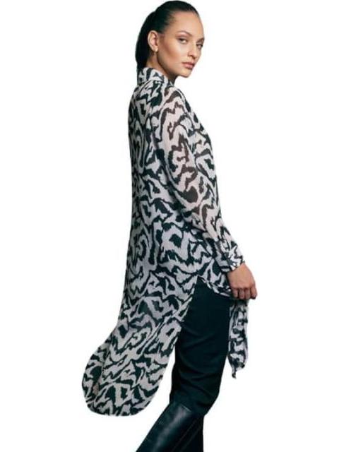 BLUSON MAXI ESTAMPADO CEBRA BLANCO/NEGRO HOLLY LAND