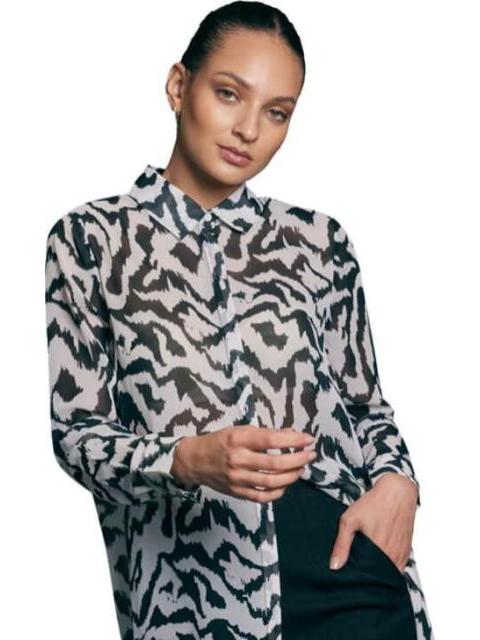 BLUSON MAXI ESTAMPADO CEBRA BLANCO/NEGRO HOLLY LAND