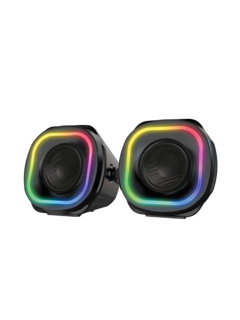 BOCINAS 2.0 GAMER GLIMM QUAD BG555 BALAM RUSH CONEXION BLUETOOTH-AUXILIAR CONTROLADOR TOUCH ILUMINACION LED 3 MODOS 10W RMS. SONIDO ESTEREO ALIMENTACIO
