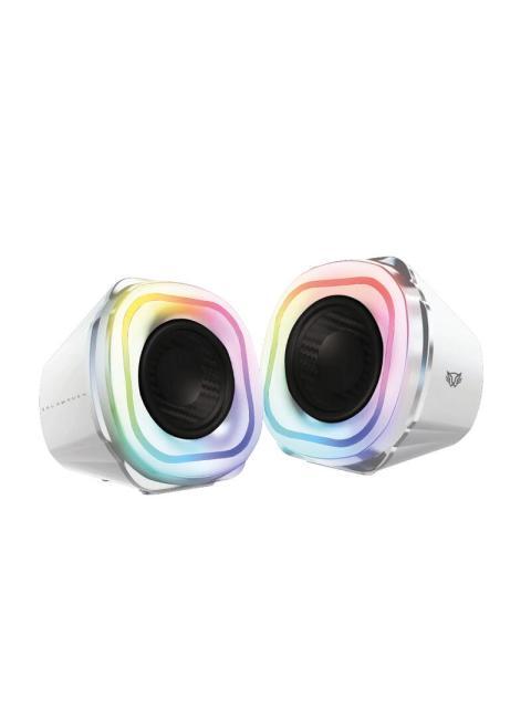 BOCINAS 2.0 GAMER GLIMM QUAD BG555 BALAM RUSH CONEXION BLUETOOTH-AUXILIAR CONTROLADOR TOUCH ILUMINACION LED 3 MODOS 10W RMS. SONIDO ESTEREO ALIMENTACIO