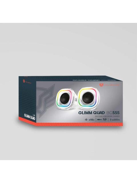BOCINAS 2.0 GAMER GLIMM QUAD BG555 BALAM RUSH CONEXION BLUETOOTH-AUXILIAR CONTROLADOR TOUCH ILUMINACION LED 3 MODOS 10W RMS. SONIDO ESTEREO ALIMENTACIO