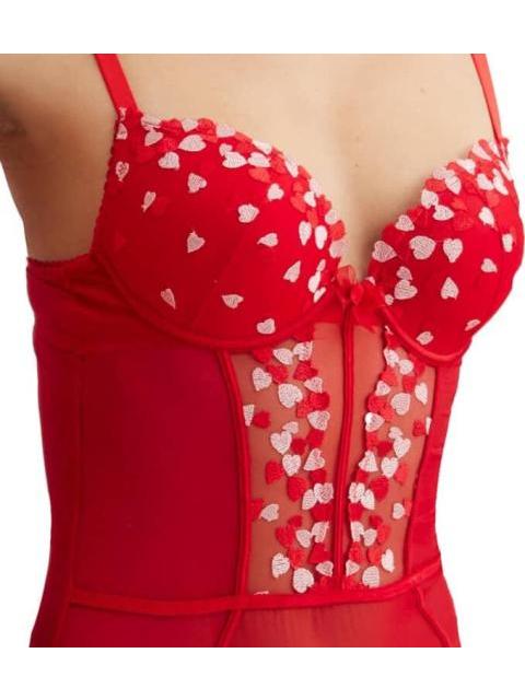 BODY CORAZONES BORDADOS ROJO LOVE TO LOUNGE