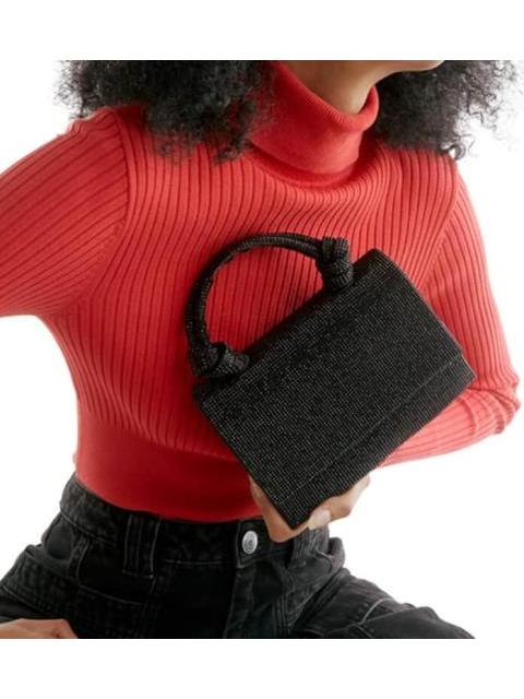 BOLSO MINI CON PEDRERIA NEGRO VI LINE