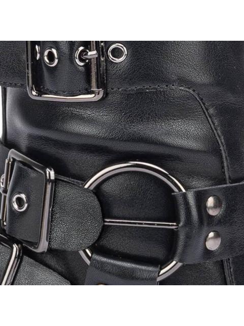 BOTA ALTA CON HEBILLAS NEGRO THALIA SODI