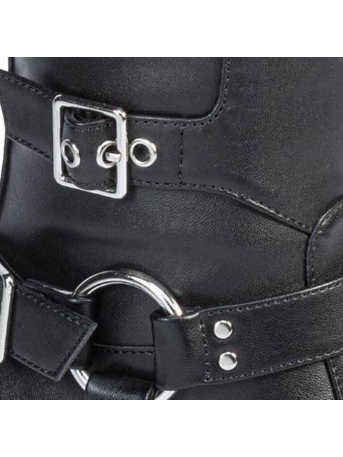 BOTA ALTA CON HEBILLAS TACON MEDIO NEGRO TIERRA BENDITA DELUXE