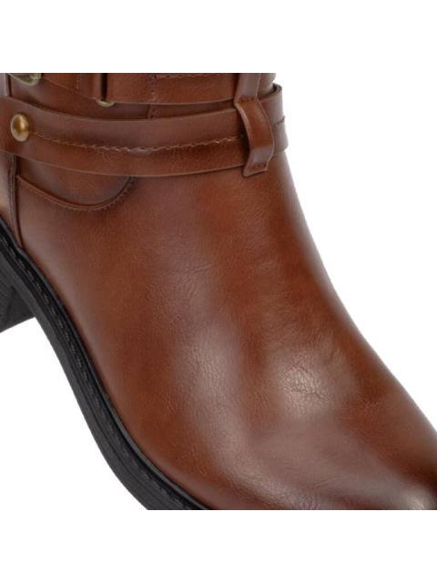 BOTA ALTA HEBILLA METALICA COGNAC GOODYEAR