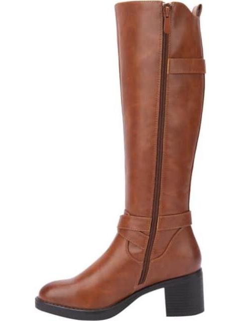 BOTA ALTA HEBILLA METALICA COGNAC TIERRA BENDITA
