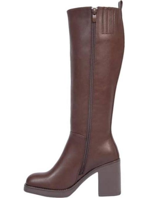 BOTA ALTA TACON CUADRADO CAFE TIERRA BENDITA