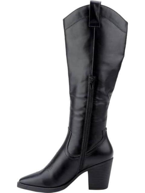 BOTA ALTA TEXANA BORDADA NEGRO TIERRA BENDITA