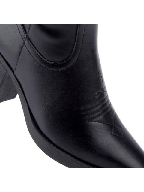 BOTA ALTA TEXANA BORDADA NEGRO TIERRA BENDITA