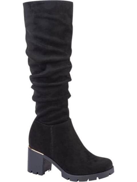 BOTA ALTA TUBO ARRUGADO SUELA TRACK NEGRO VI LINE