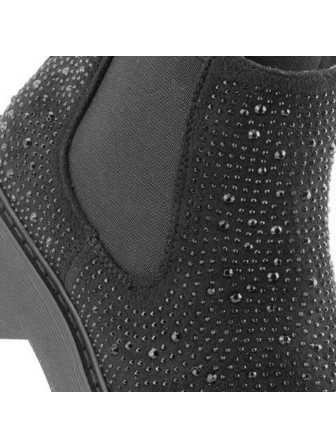 BOTA CHELSEA CON PEDRERIA NEGRO BELINDA PEREGRIN