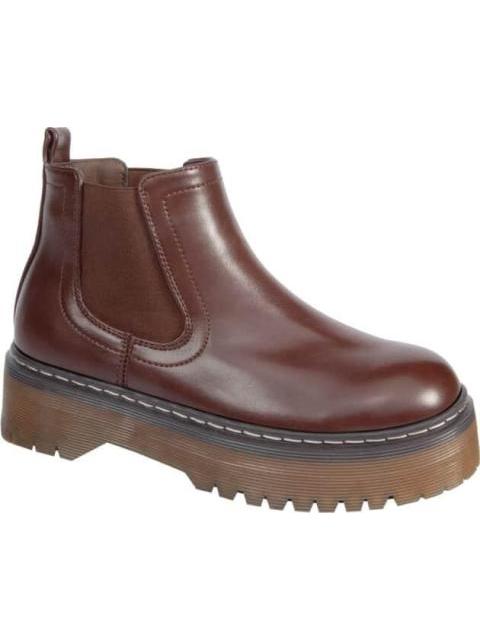 BOTA CHELSEA CON PLATAFORMA COGNAC GOODYEAR