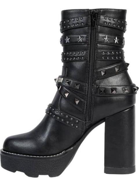 BOTA CON ESTOPEROLES PLATAFORMA TRACK NEGRO BELINDA PEREGRIN
