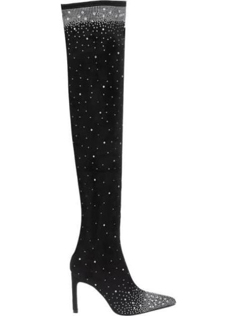 BOTA EXTRA LARGA STRETCH CON PEDRERIA NEGRO BELINDA PEREGRIN