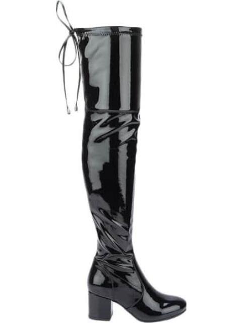 BOTA EXTRA LARGA STRETCH NEGRO YAELI