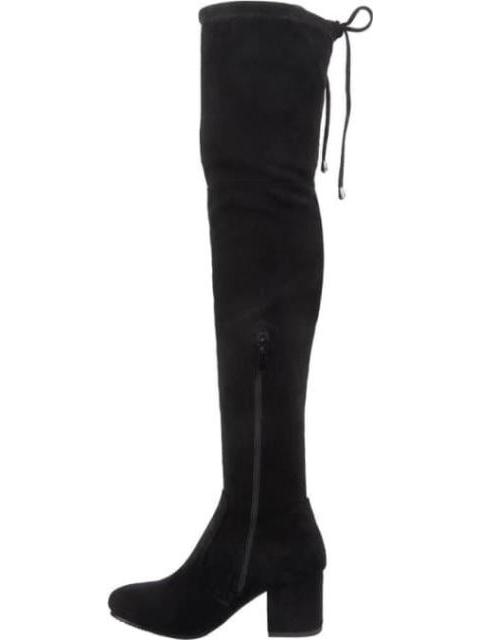 BOTA EXTRA LARGA TACON ANCHO NEGRO YAELI