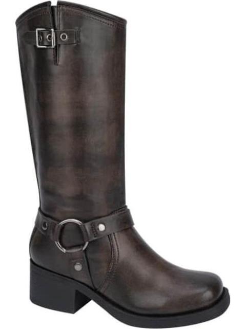 BOTA HEBILLAS TACON CUADRADO CAFE GOODYEAR