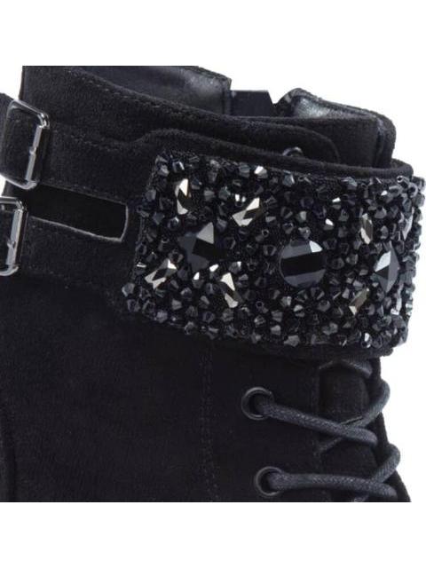 BOTA MILITAR CON PEDRERIA NEGRO GOODYEAR