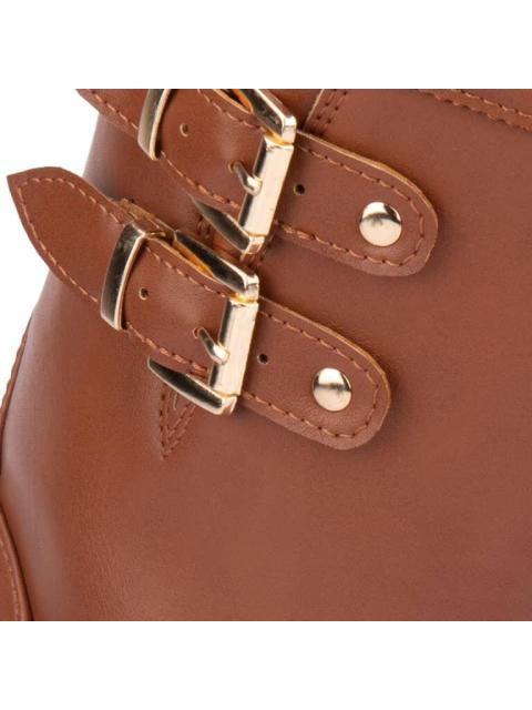 BOTA TACON BAJO HEBILLAS COGNAC GOODYEAR