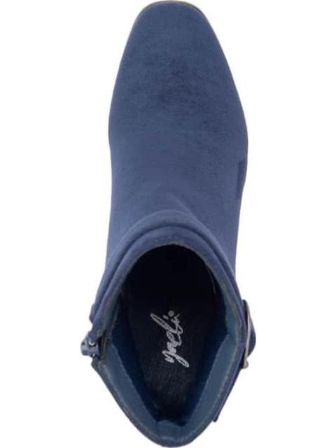 BOTA TACON CON PEDRERIA AZUL MARINO YAELI