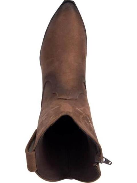 BOTA TEXANA BORDADA CAFE TIERRA BENDITA