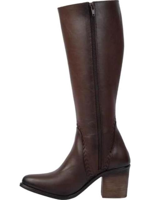 BOTA TEXANA DETALLE TEJIDO MOKA TIERRA BENDITA