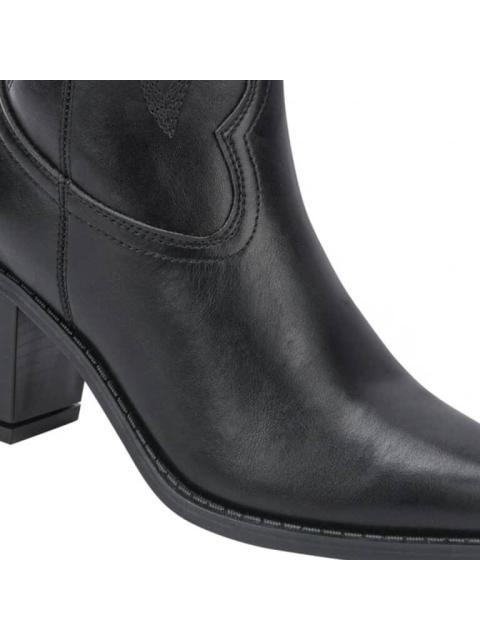 BOTA TEXANA TACON MEDIO BORDADA NEGRO TIERRA BENDITA