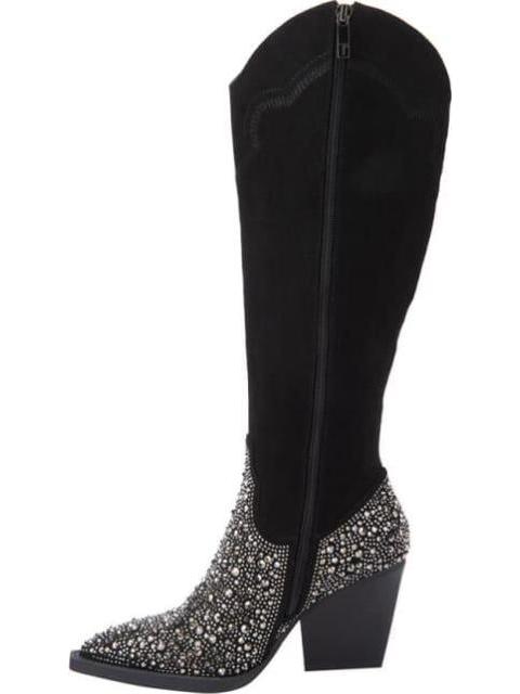BOTA VAQUERA CON PEDRERIA NEGRO THALIA SODI