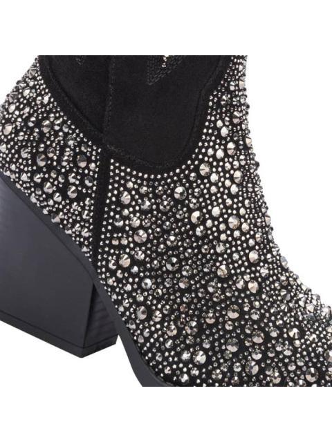BOTA VAQUERA CON PEDRERIA NEGRO THALIA SODI