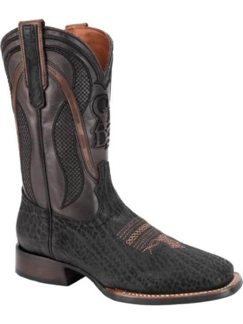 BOTA VAQUERA CUELLO DE TORO NEGRO CUADRA