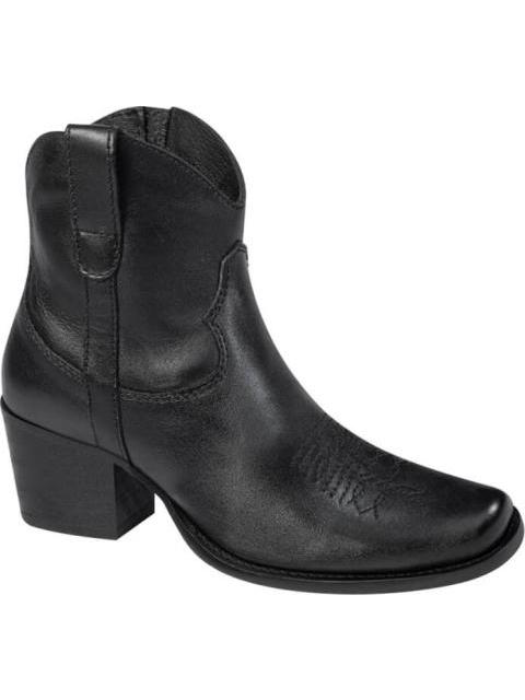 BOTA VAQUERA DE PIEL NEGRO TIERRA BENDITA