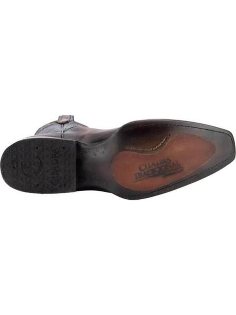 BOTA VAQUERA PIEL EXOTICA NEGRO CUADRA