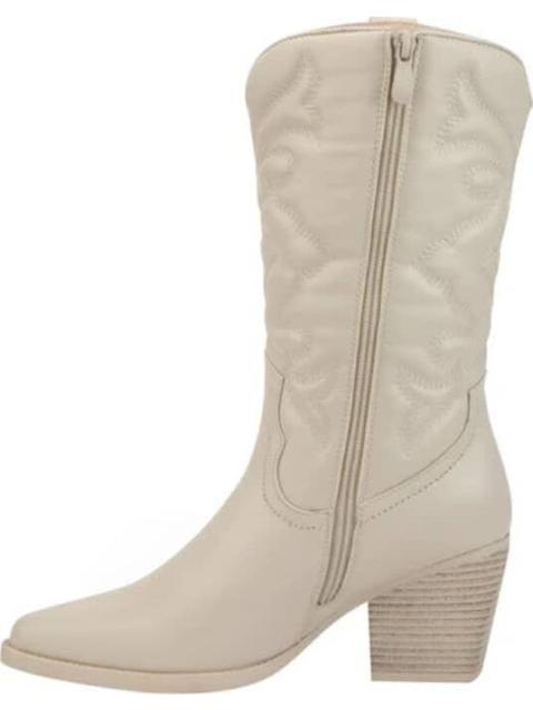 BOTA VAQUERA TUBO BORDADO BEIGE/HUESO TIERRA BENDITA