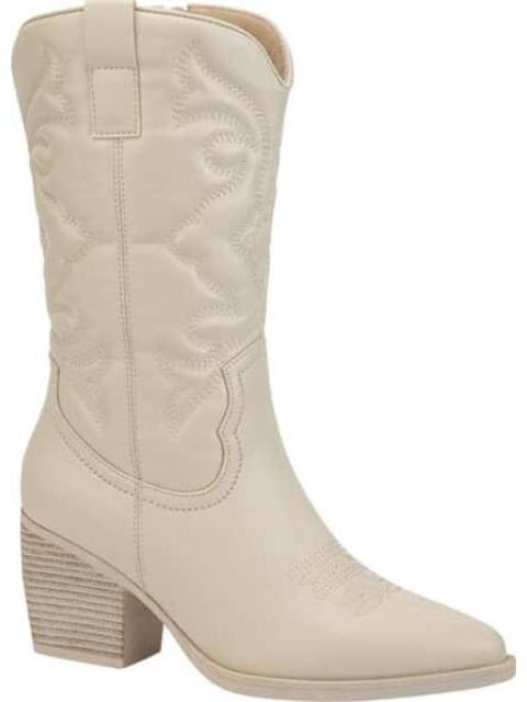 BOTA VAQUERA TUBO BORDADO BEIGE/HUESO TIERRA BENDITA
