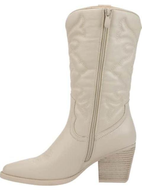 BOTA VAQUERA TUBO BORDADO BEIGE/HUESO TIERRA BENDITA